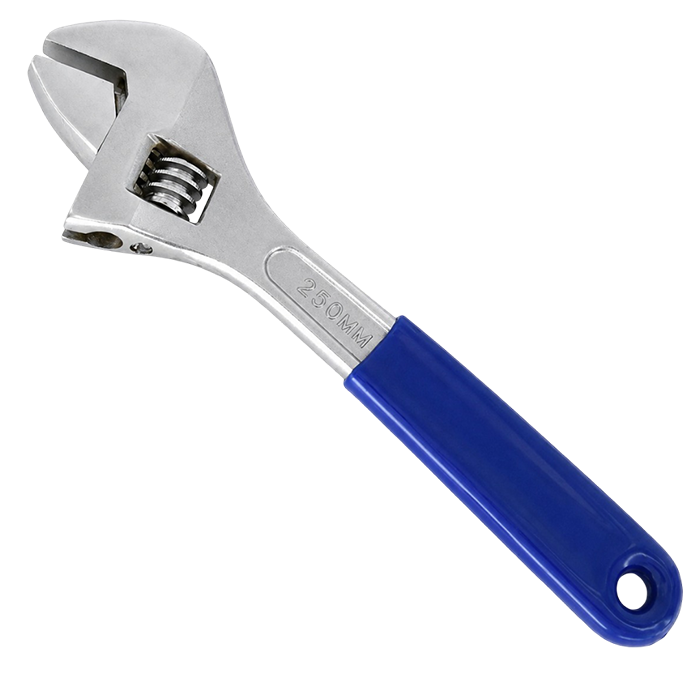 S610 Adjustable Wrench, Chrome Plated with Dip Insulated Handle
